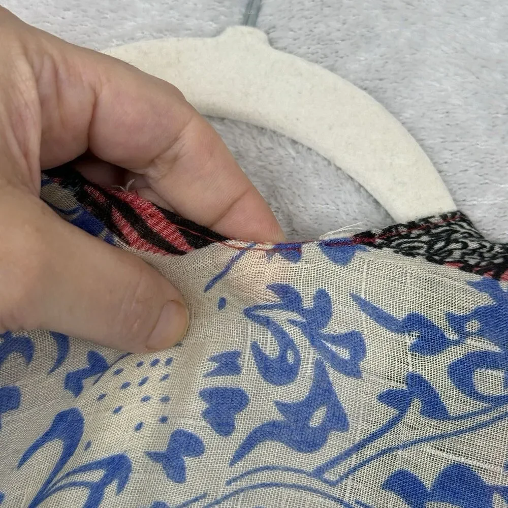 Soft Surroundings Kimono Wrap OS Mix Print Boho Hippie Lightweight Swim Cover Up
